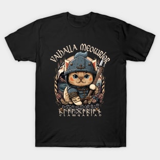 Nordic Norse Valhalla Viking Cat Warrior T-Shirt